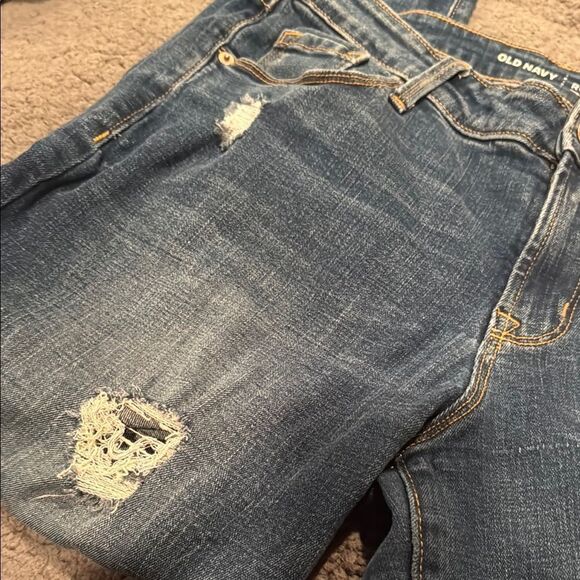 Old Navy Rockstar Distressed Blue Jeans for Women Size 12 Distressed Skinny - Picture 9 of 9